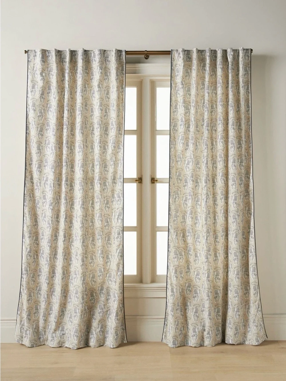 Anthropologie Cotton Printed Tiger Curtain, 50x96